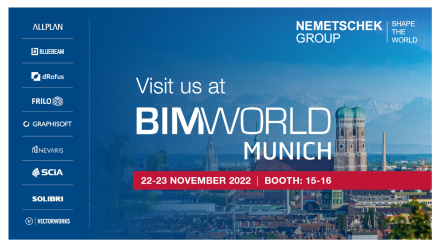 Die Digitalisierung vorantreiben: Nemetschek Group mit neun starken Marken auf der BIM World 2022 Munich 